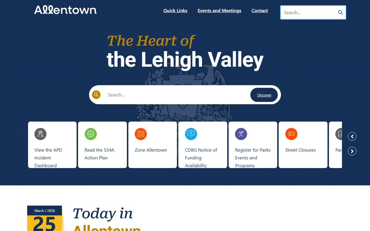 City of Allentown government website for Allentown property tax records