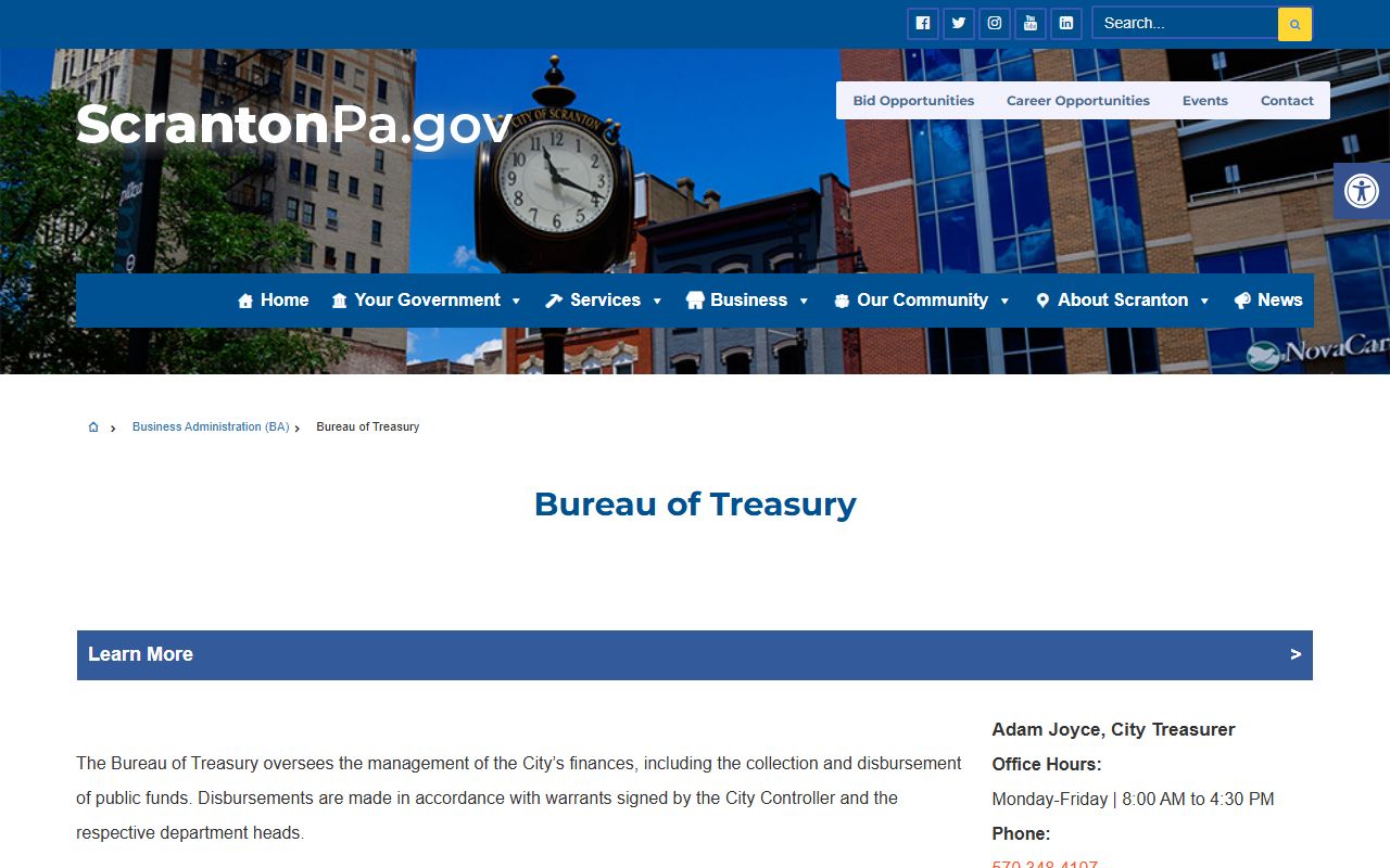 Scranton city treasury - Scranton property tax records and tax collection