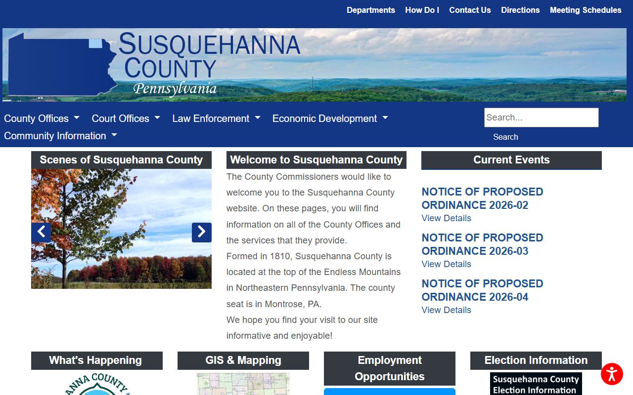 Susquehanna County Assessment Office Montrose Pennsylvania property tax records